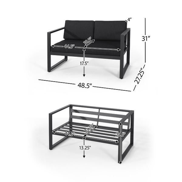 Navan Outdoor 4piece Conversation Set by Christopher Knight Home