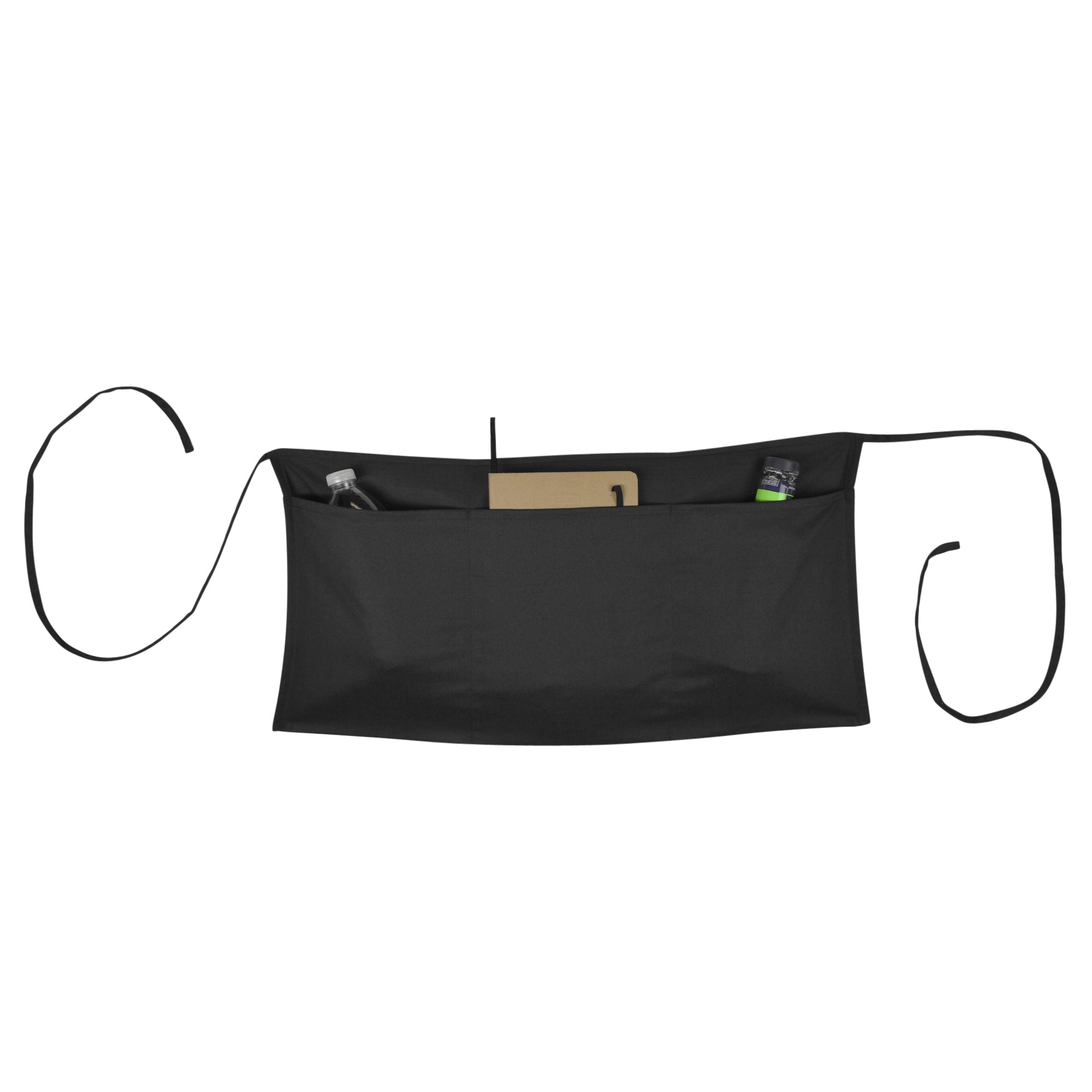 DALIX 24 Medium Kitchen Restaurant Waist Aprons (3 Pockets) in Black