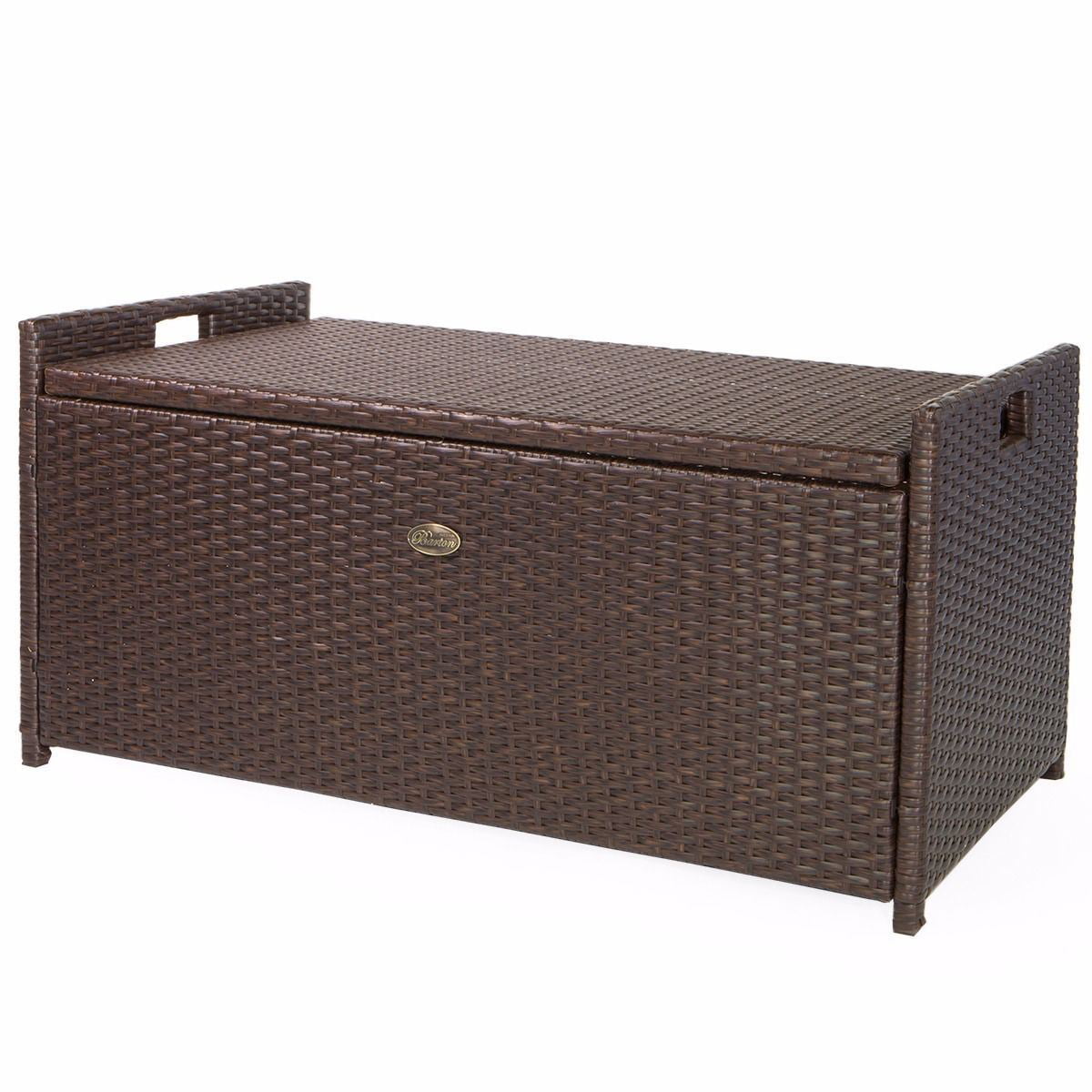 Barton All-Weather Outdoor Patio Deck Box Storage with Cushion Pad Water Resistance, Brown