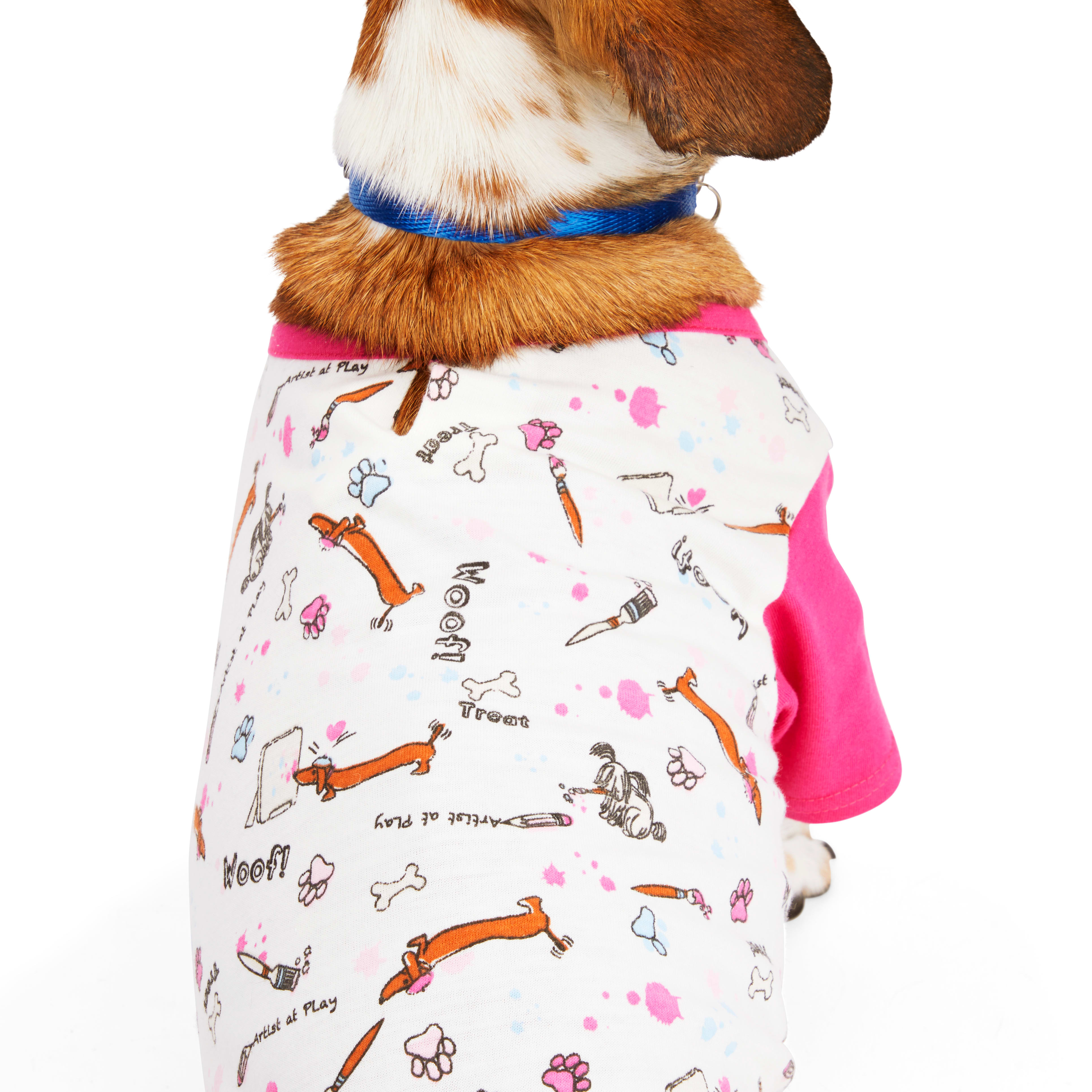 YOULY The Artist Pink Printed Dog Pajamas， 3X-Large