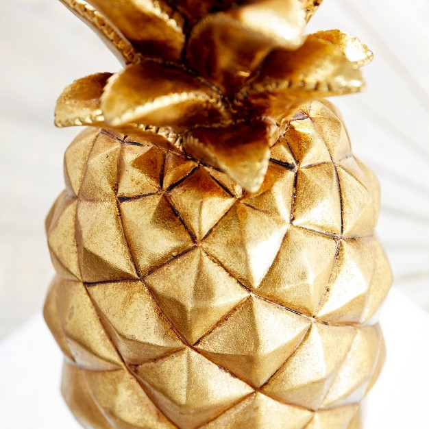 Decorative Polystone Pineapple Figurine Gold Olivia amp May