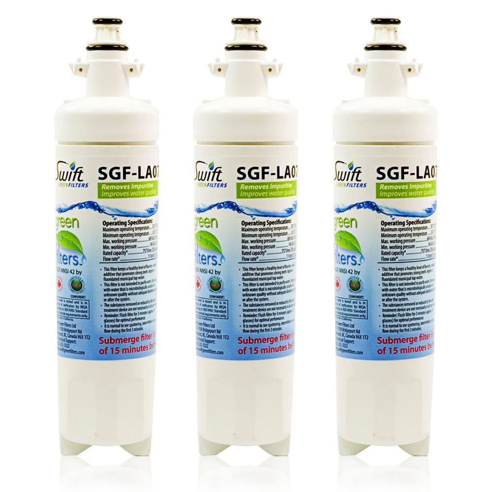 Swift Green Filters Compatible Refrigerator Water Filter for LG LT700-P 46-9690 ADQ36006102 (3-Pack) SGF-LA07-3Pack