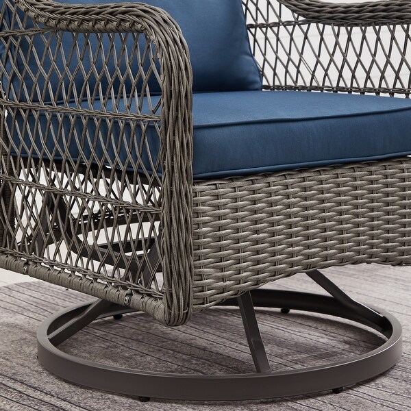 Corvus Vasconia Resin Wicker Outdoor Swivel Lounge Chair