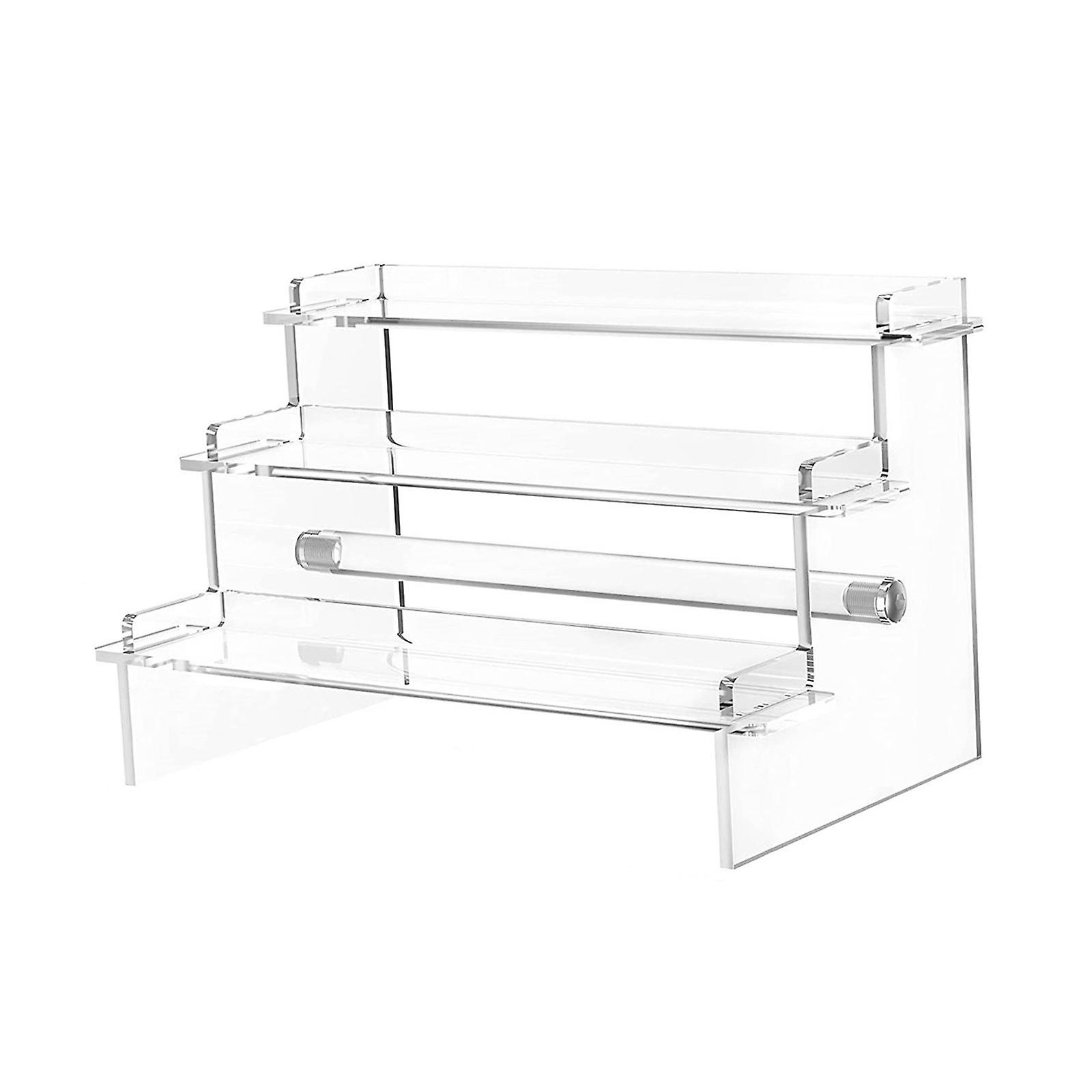 3 Tier Acrylic Display Riser Shelf Acrylic Stands For Model Figure Cosmetic