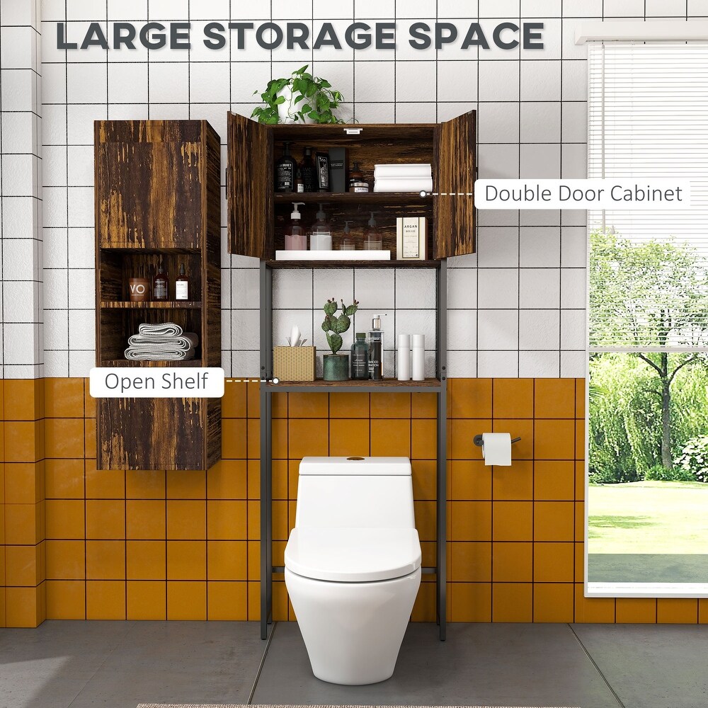 Rustic Brown Over Toilet Storage Cabinet Bathroom Storage Cabinet