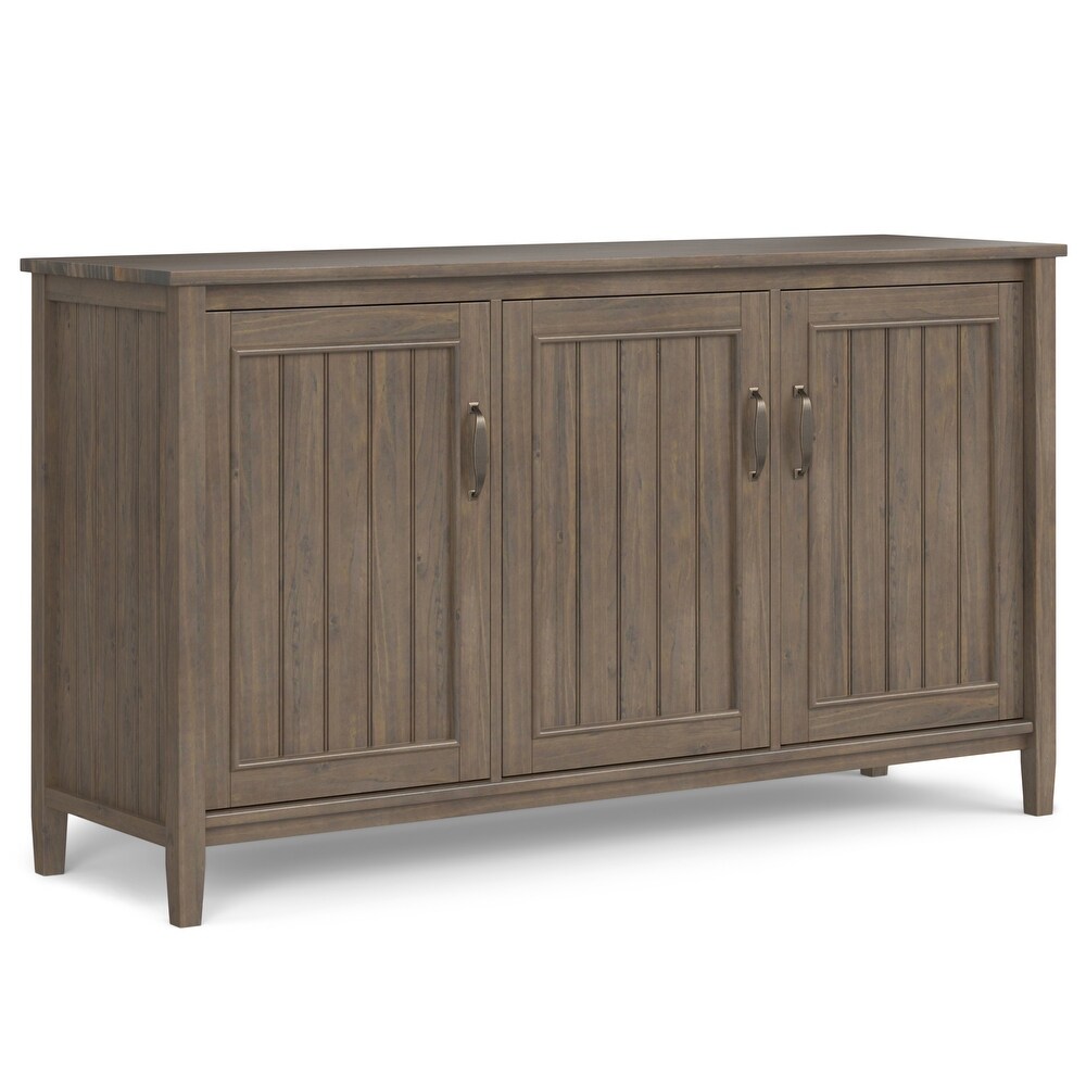 WYNDENHALL Rowan SOLID WOOD 60 inch Wide Contemporary Wide Storage Cabinet in Smoky Brown   18\