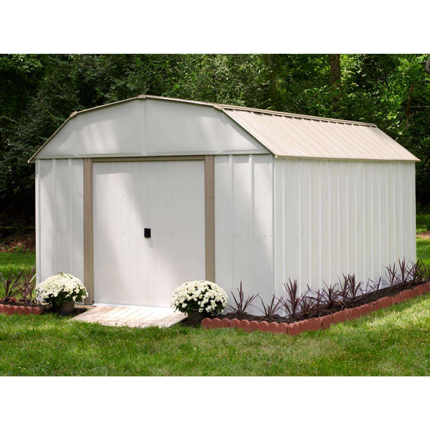 Arrow Lexington 10 ft. x 14 ft. Metal Vertical Barn Storage Shed without Floor Kit