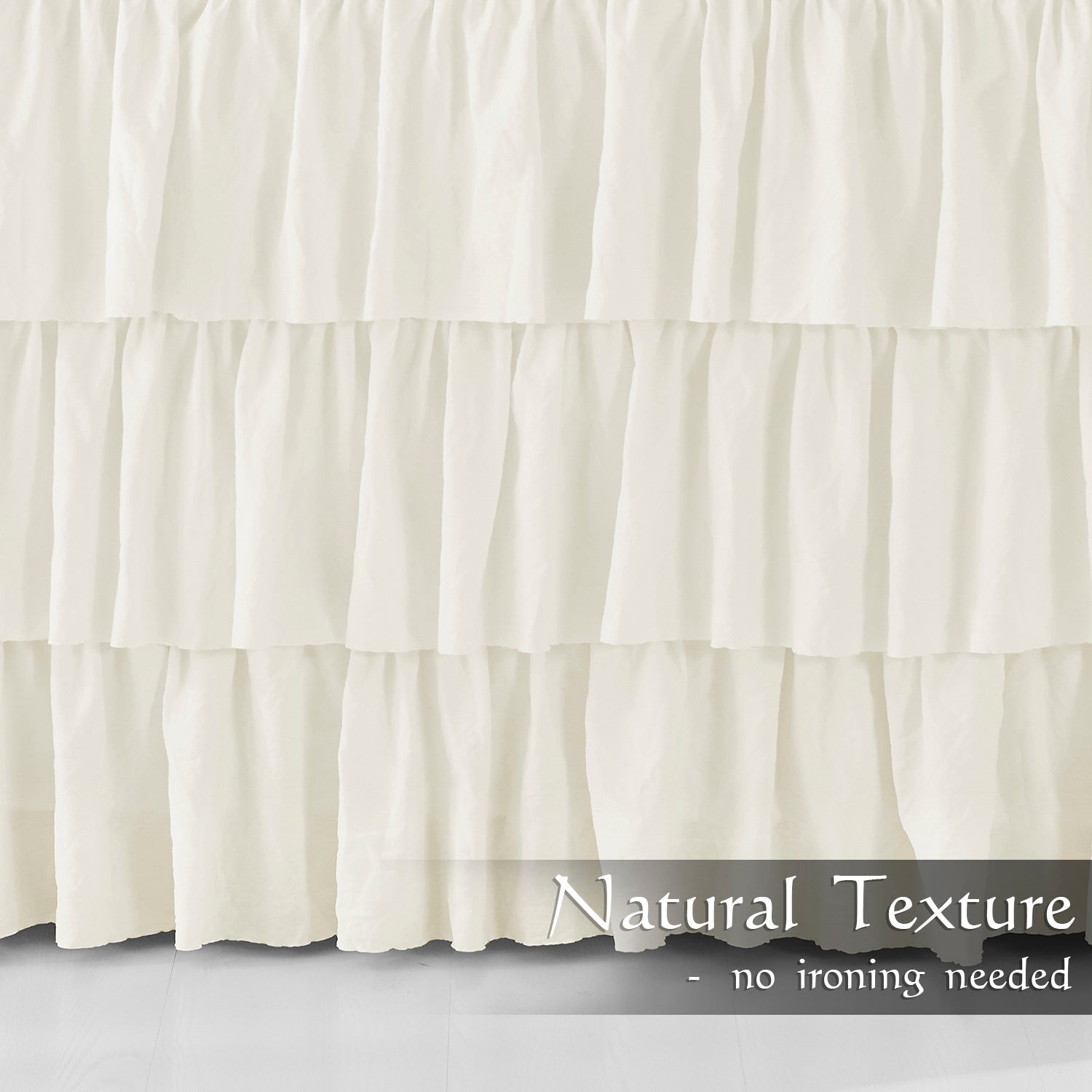 Ruffle Skirt Bedspread Three Layers Design Chic Style Bedding Set