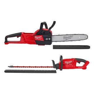 MW M18 FUEL 14 in. 18-Volt Lithium-Ion Brushless Battery Electric Chainsaw  Electric Battery Hedge Trimmer (2-Tool) 2727-20C-2726-20