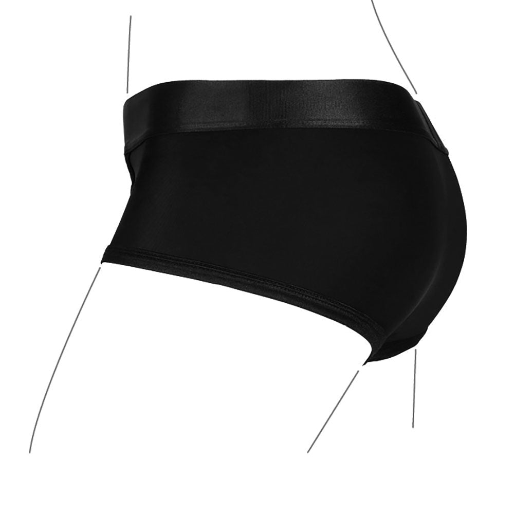 Ouch! Black Vibrating Strap-on Brief in XL/2X