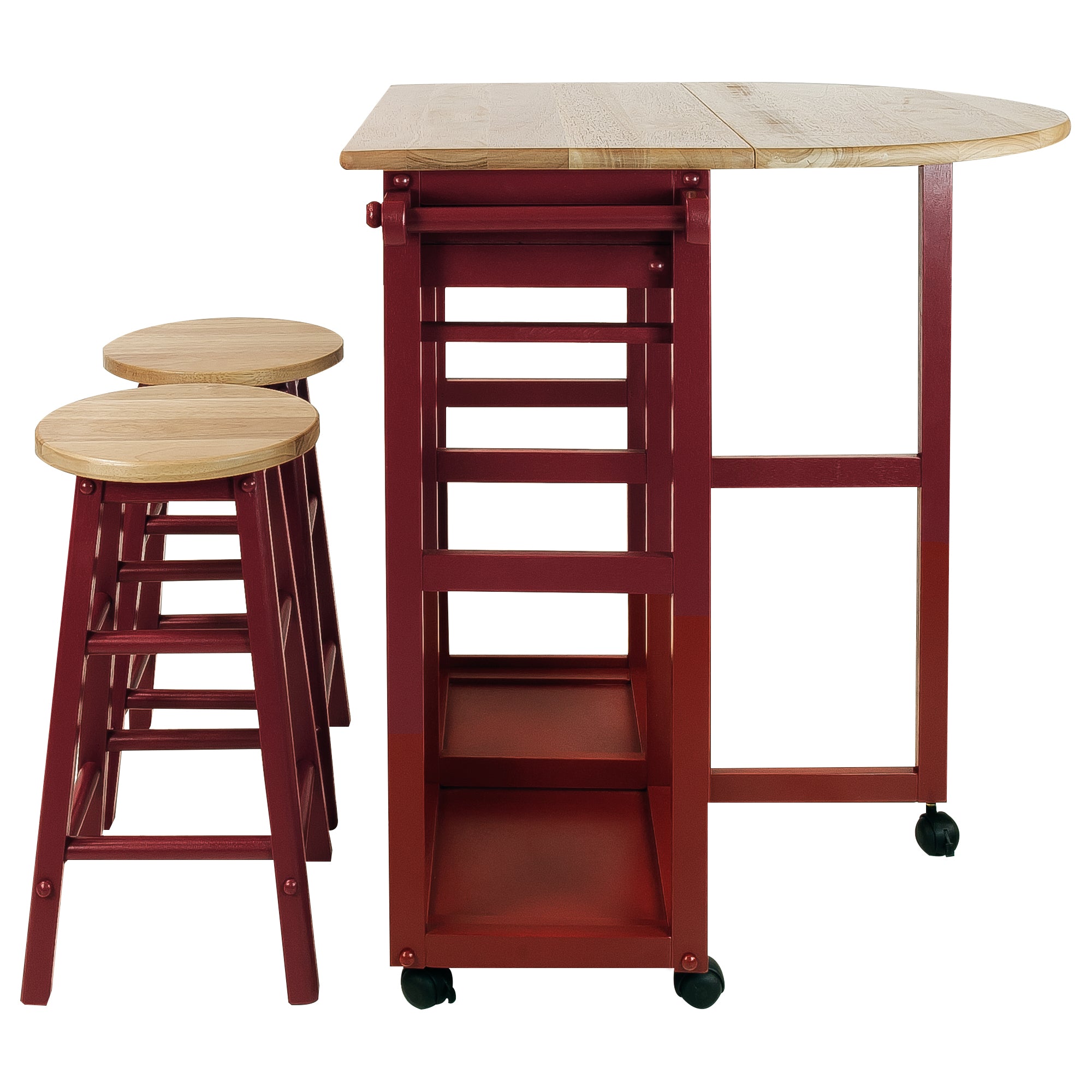 Casual Home Breakfast Cart with Drop-Leaf Table