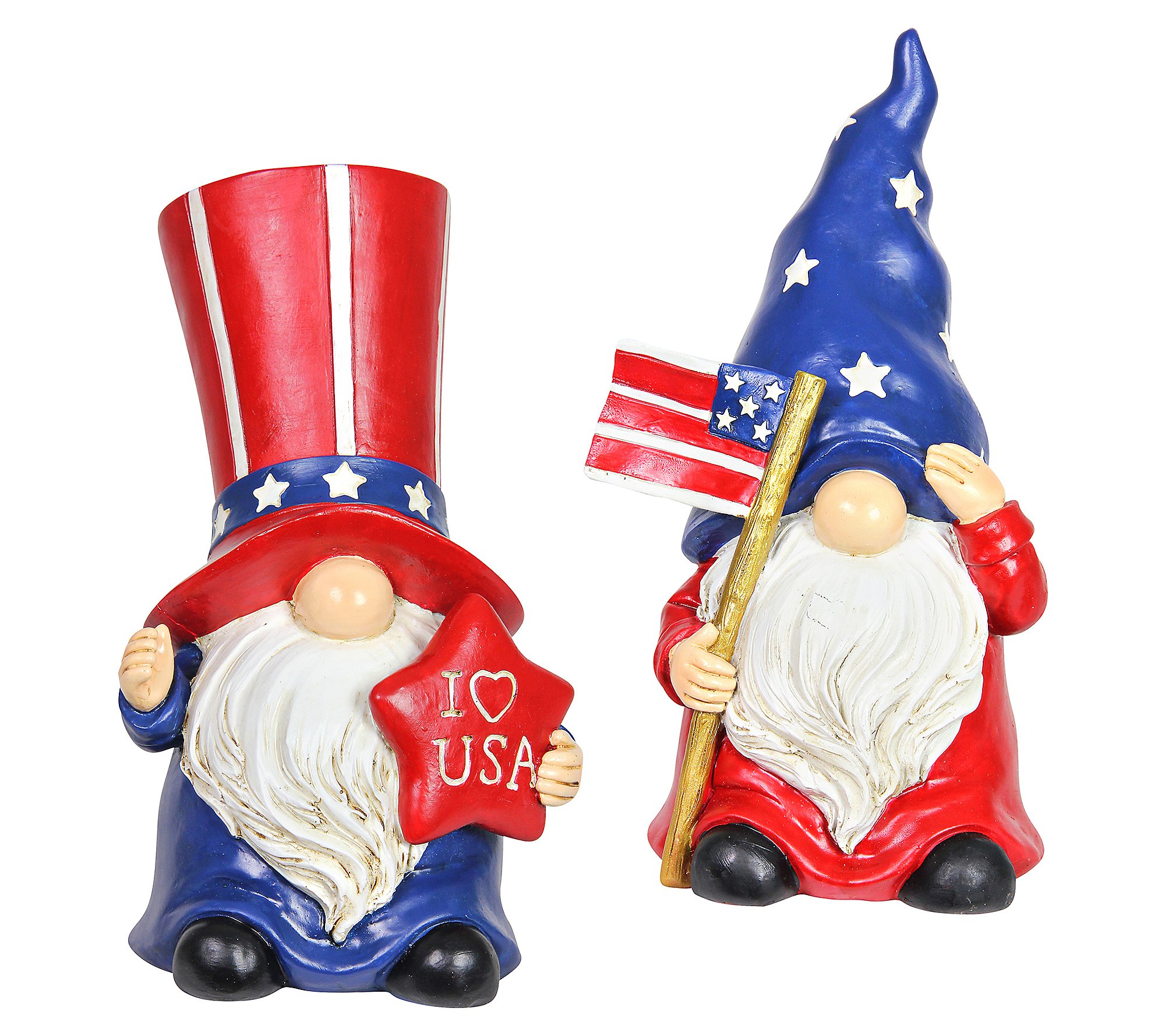 Exhart 2-Piece Patriotic Gnome Statue Asst