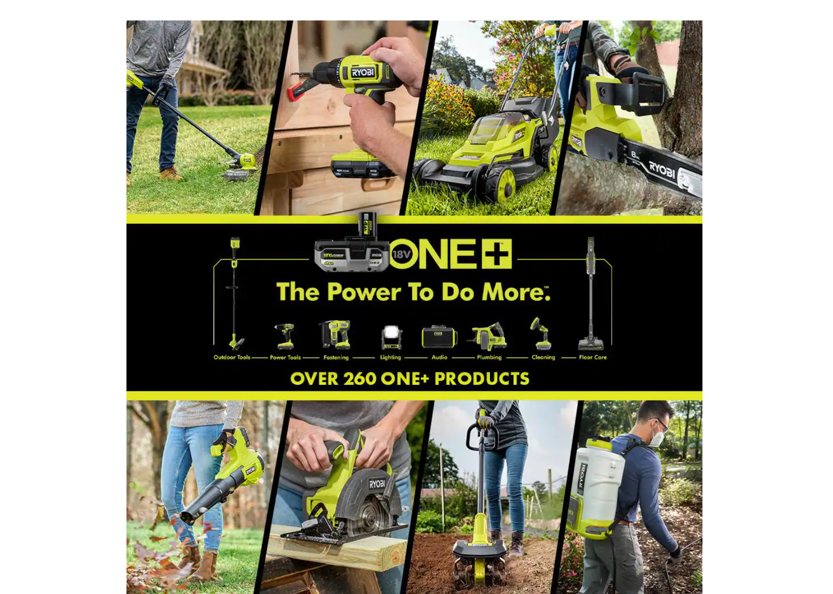 RYOBI P20130 ONE+ 18V 10 in. Cordless Battery String Trimmer with 1.5 Ah Battery and Charger