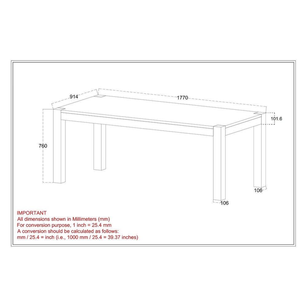 Rustic Modern Solid Wood Rectangular Dining Table in Dark Sheesham