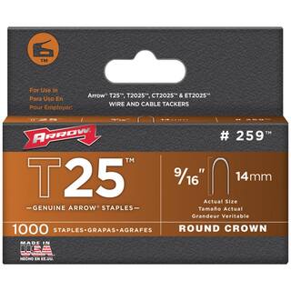 Arrow Dual-Purpose Staple Gun  Wire Tacker with 5000-Pack 38 in. 716 in.  916 in. T25 Round Crown Staples 843631130735