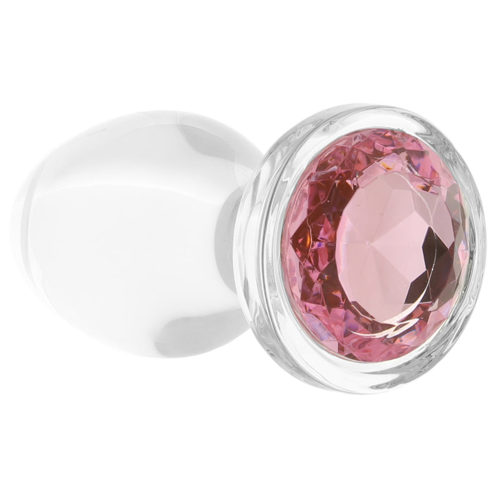 Adam & Eve Pink Gem Glass Plug in Large