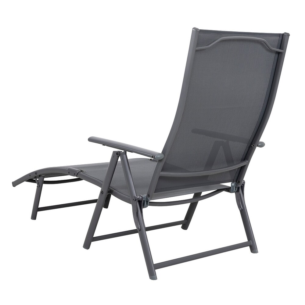 Nuu Garden Outdoor Textilene Lounge Chair in Cape Coral Mesh   67.5*24.5*26 inches