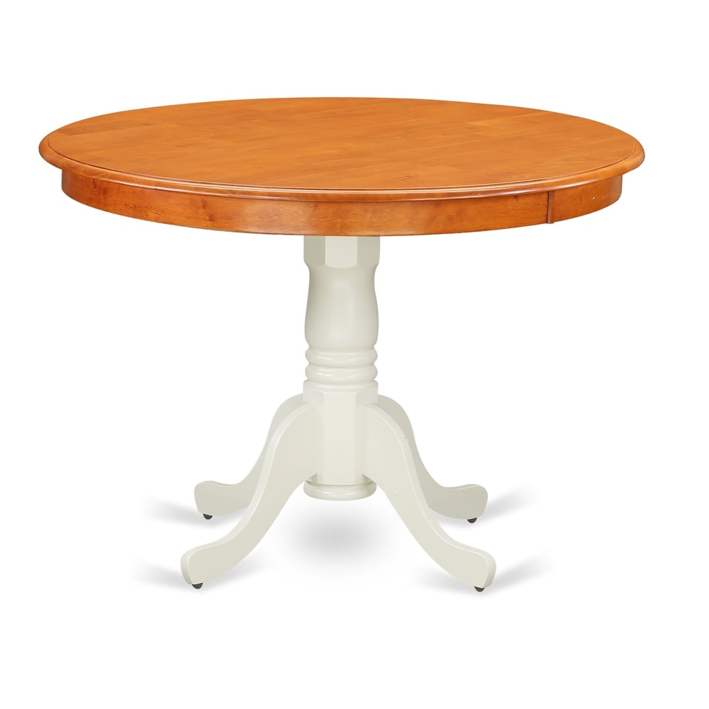 East West Furniture Hartland Dining Table   a Round Table Top with Pedestal Base(Finish Options)