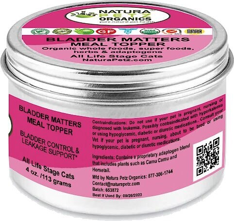 Natura Petz Organics Bladder Matters Cat Supplement， 4-oz jar