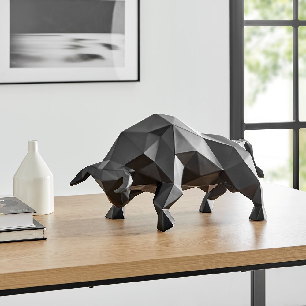 Geometric Bull Sculpture