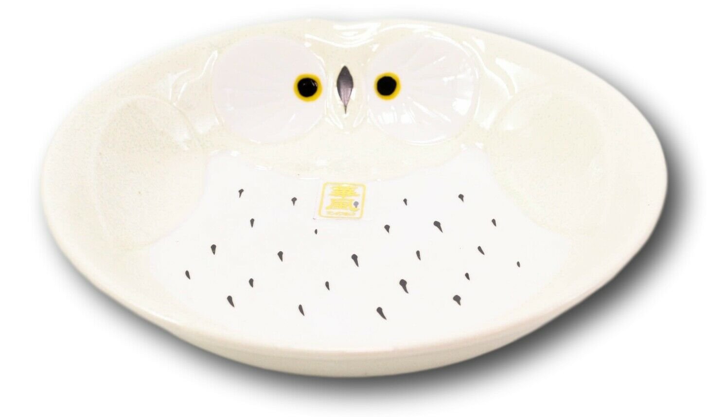 1 Pack Of 4 White Whimsical Owl Ceramic Salad Entree Deep Plates Or Shallow Bowls EBR02