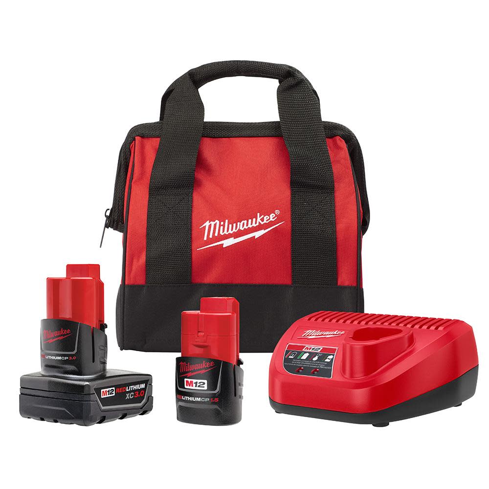 M12™ 3.0Ah/1.5Ah Battery and Charger Starter Kit ;