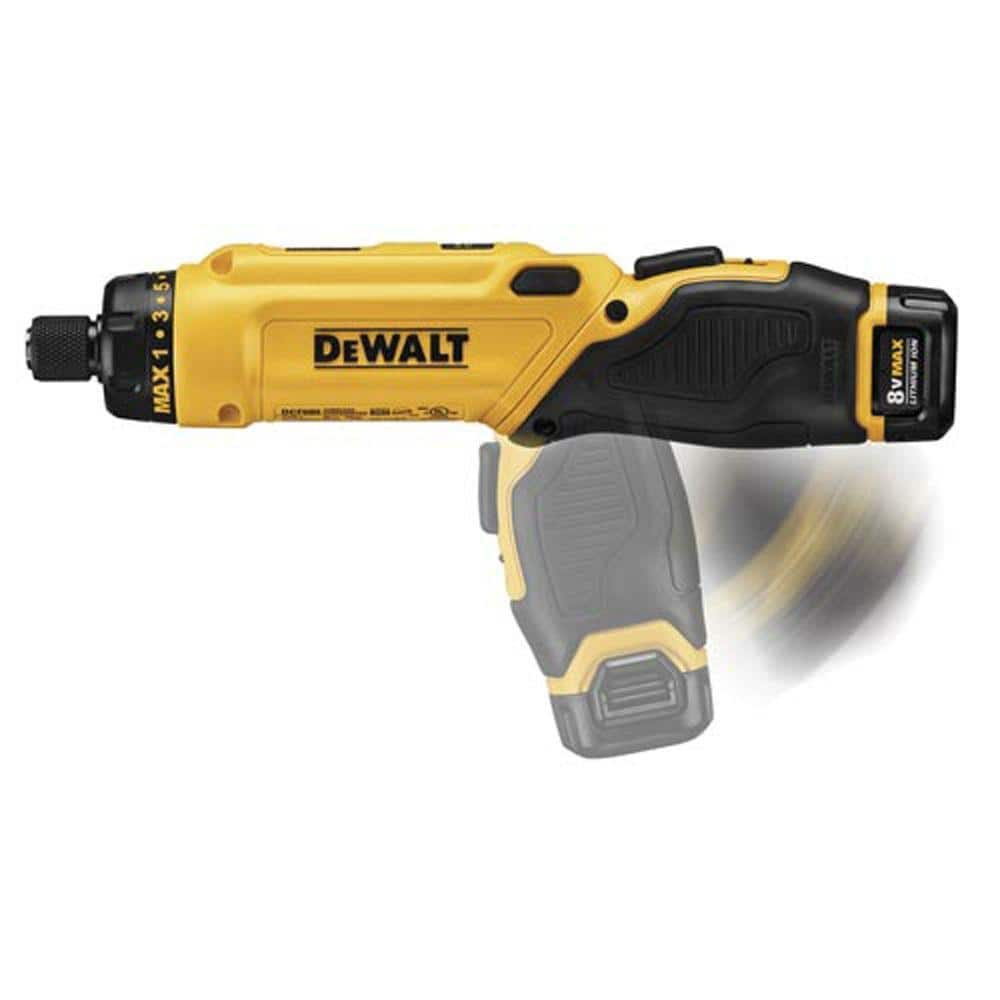 DEWALT 8V MAX Cordless Gyroscopic Screwdriver with Adjustable Handle, (2) 1.0Ah Batteries, Charger, and Bag DCF680N2