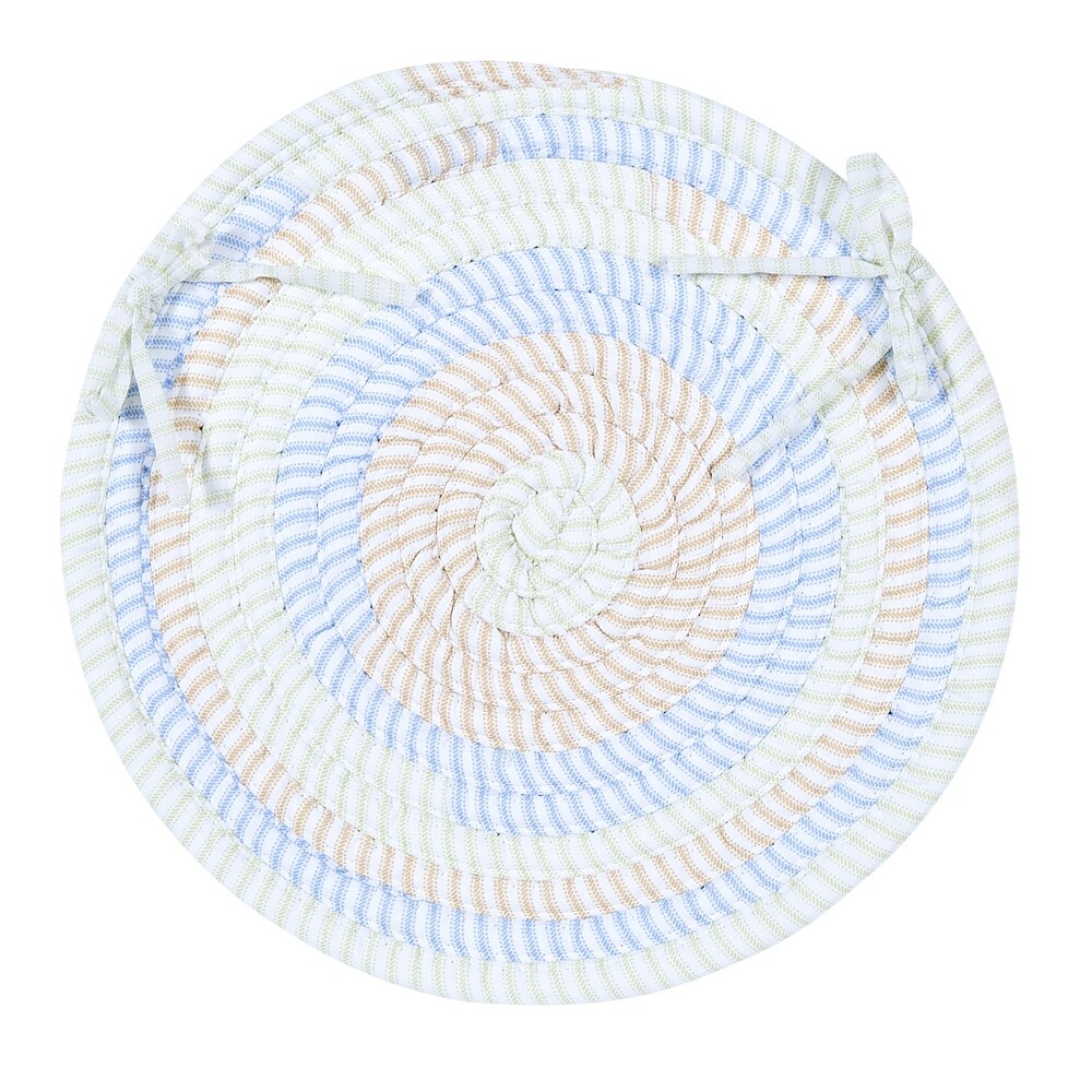 Ticking Stripe Oval Chair Pad