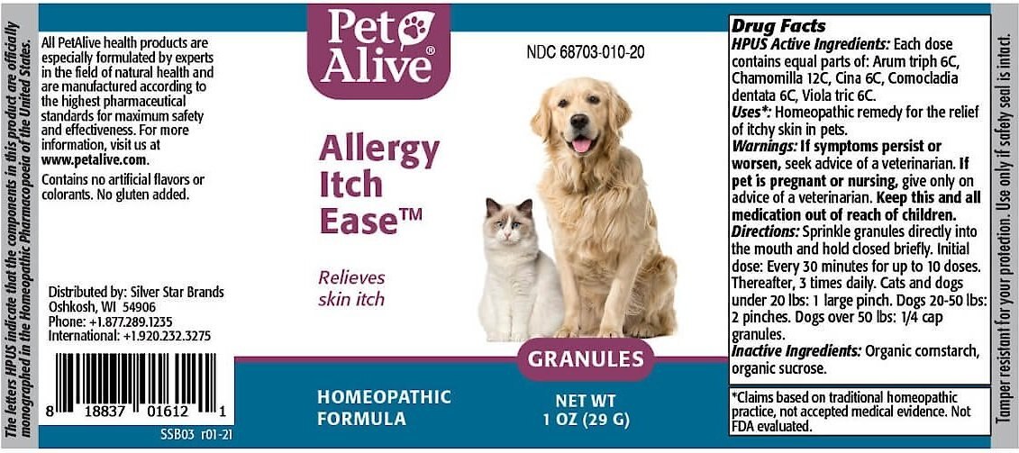 PetAlive Allergy Itch Ease Homeopathic Medicine for Allergies for Dogs and Cats， 1-oz jar