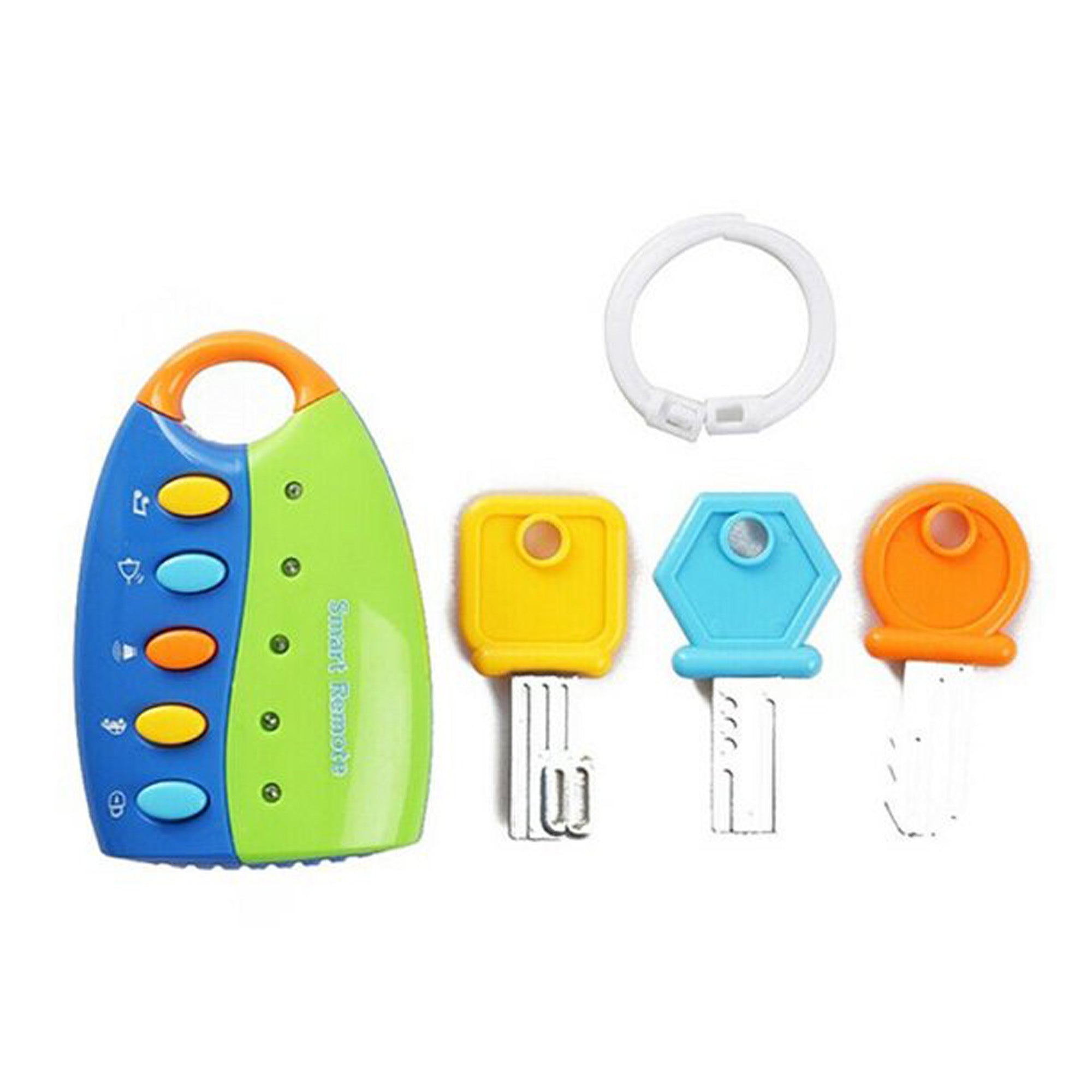 Sunisery Baby Musical Smart Remote Car Key Toy Car Voices Pretend Play Education Toys ABS Blue One Size