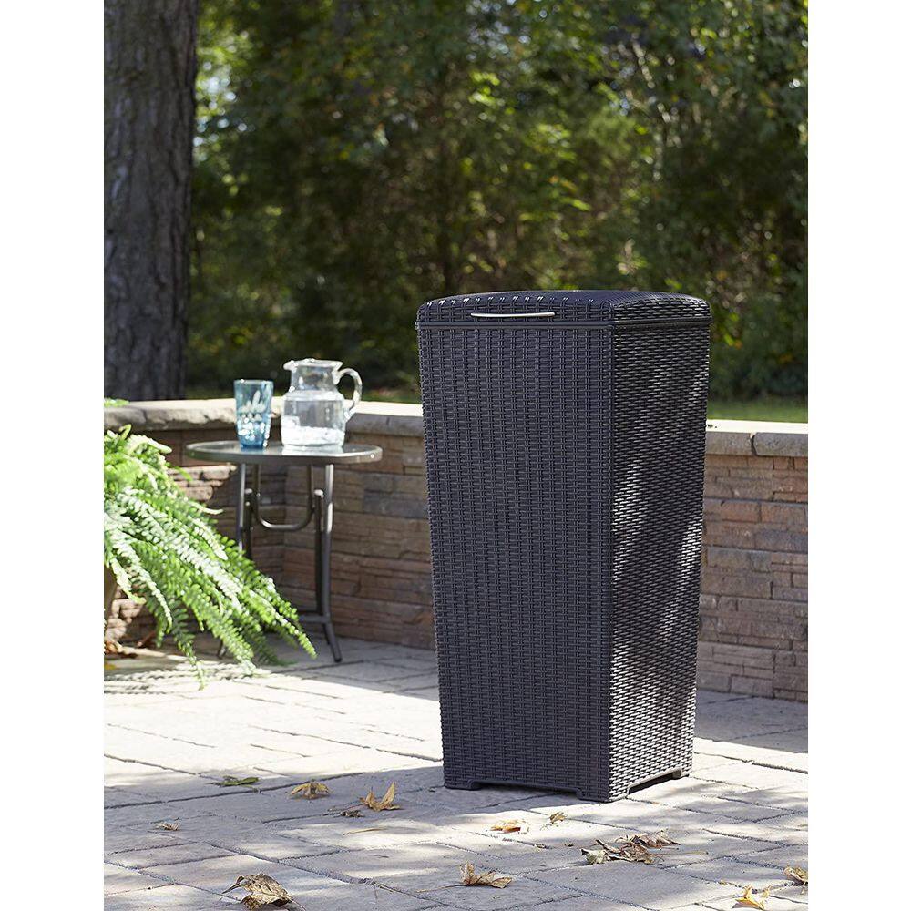 30 Gal. Brown Polypropylene Large Outdoor Trash Can Suitable For Backyard Custody Terrace and Kitchen B00Z04WRBG