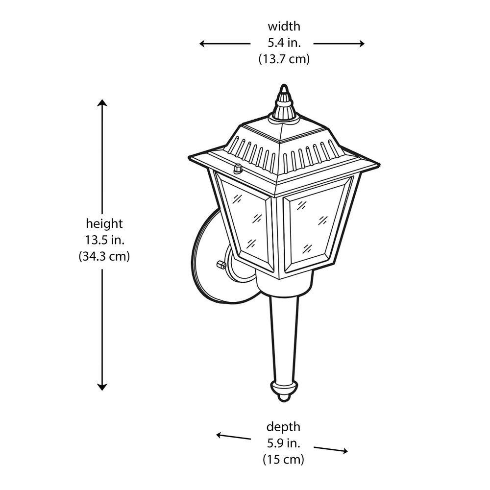 PRIVATE BRAND UNBRANDED 1-Light White Outdoor Wall Light Fixture with Clear Glass HW 5004