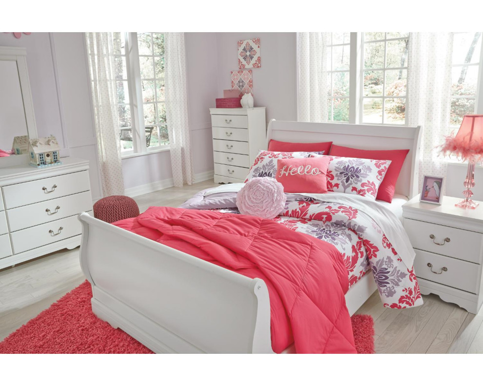 Anarasia White Sleigh Headboard   Transitional   Headboards   by Ashley Furniture Industries  Houzz