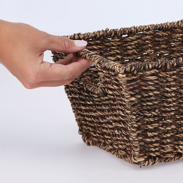 Mdesign Woven Seagrass Nesting Kitchen Storage Basket Bins