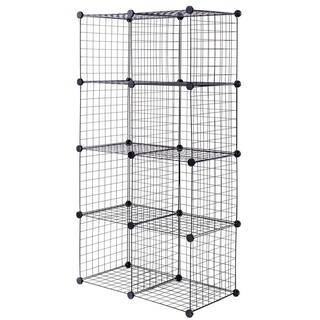 Boyel Living 14 in. W x 14 in. H x 14 in. D Black DIY 8 Cube Grid Wire Cube Shelves Shelving Unit HYSN-56102