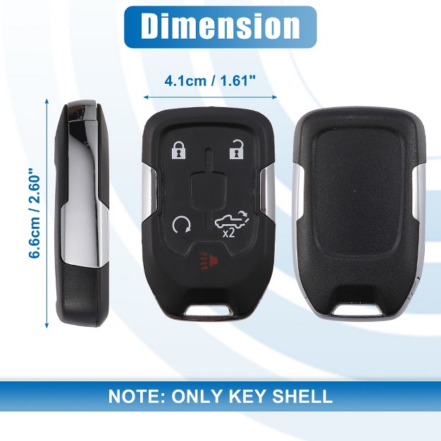 Unique Bargains Car Key Fob Shell 5 Button Remote Control Key Case Shell Keyless Entry Housing Replacement Black For Gmc Sierra 2019 2020