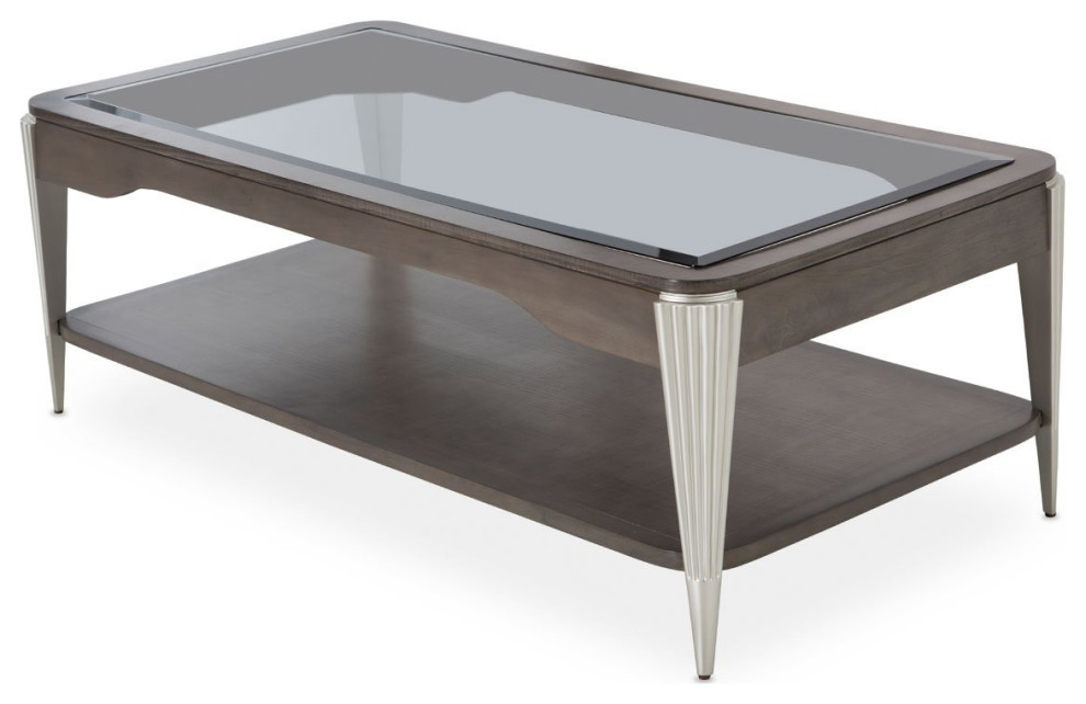 Aico Amini Roxbury Park 3 PC Cocktail  amp2 End Table Set in Slate   Contemporary   Coffee Table Sets   by AMOC  Houzz