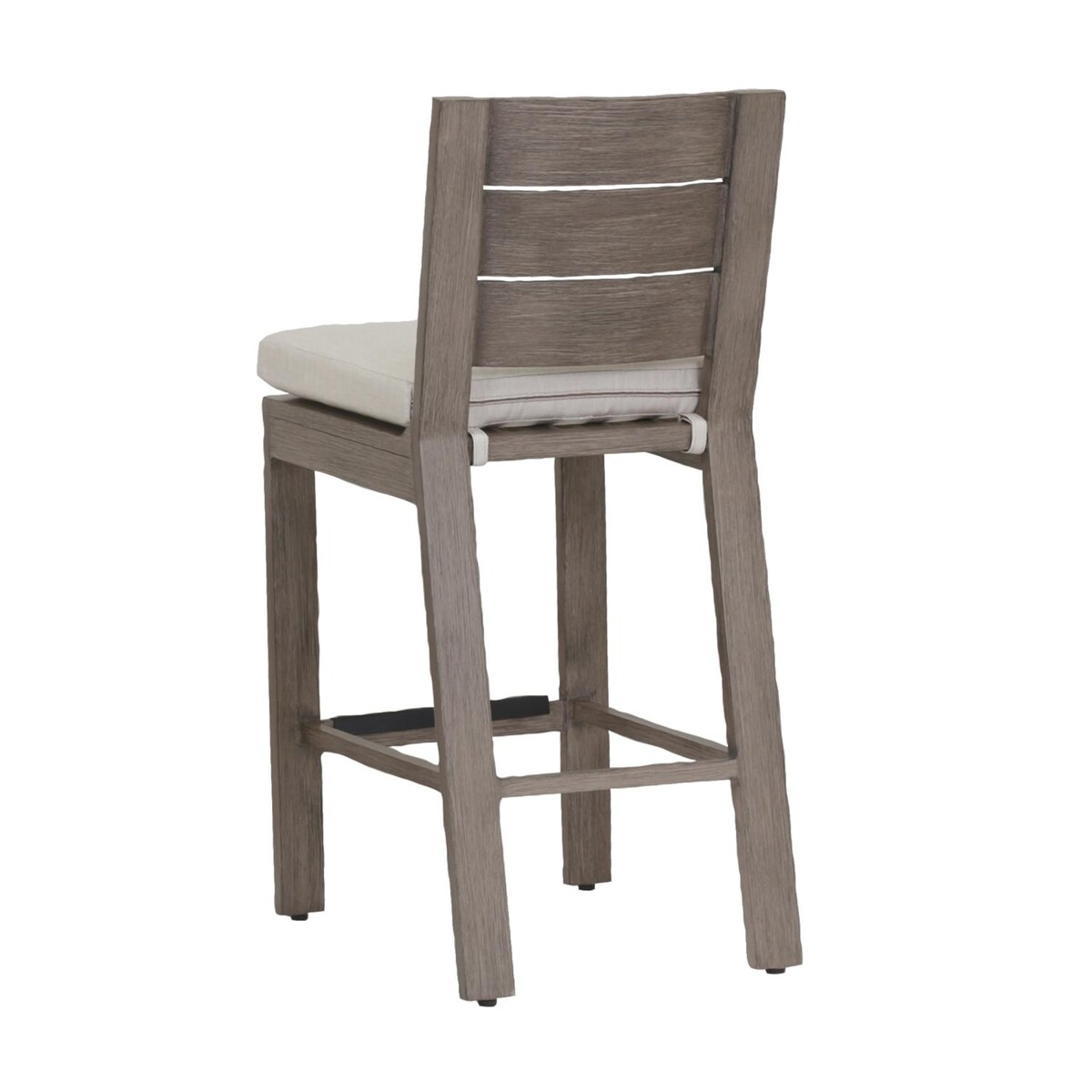 Laguna Aluminum Counter Height Bar Stool W/ Sunbrella Canvas Flax Cushion By Sunset West