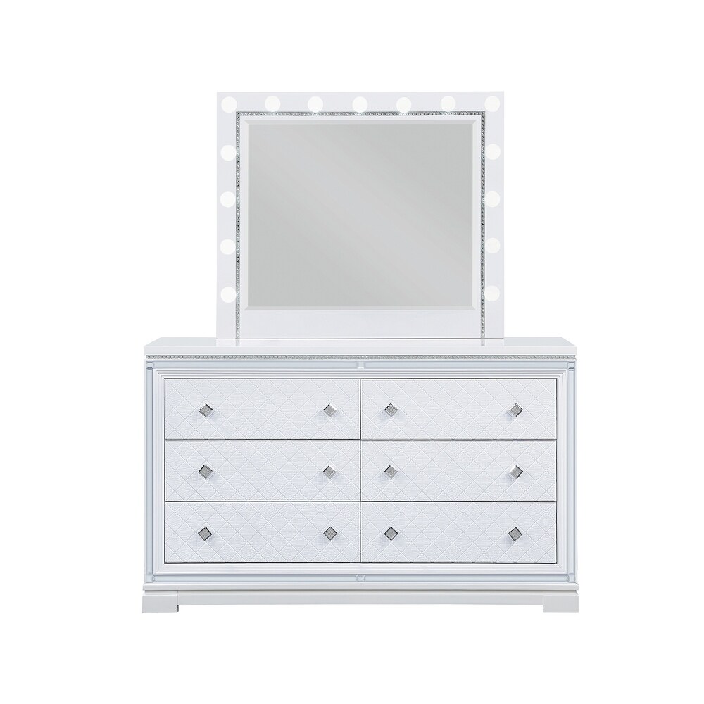 Isabelle Grid Pattern 6 Drawer Dresser