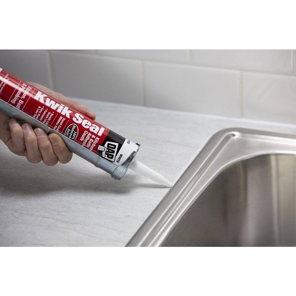 DAP Kwik Seal 10.1 oz. White Kitchen and Bath Adhesive Caulk (12-Pack) 7079818032