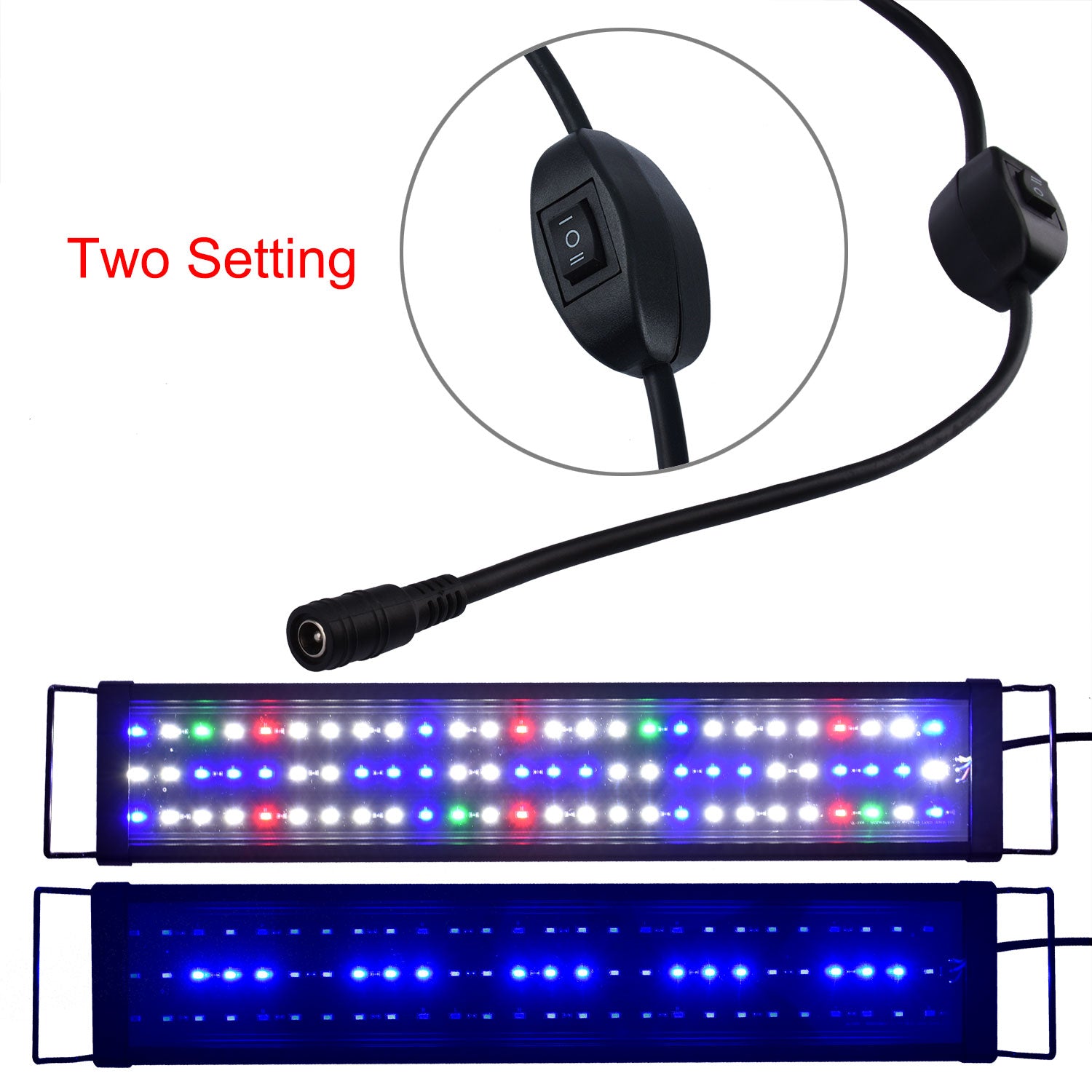 23.6inch Full Spectrum Aquarium Hood Lighting 81 LEDs 23.6-31.5inch Fish Tank Light Freshwater Marine Lamp