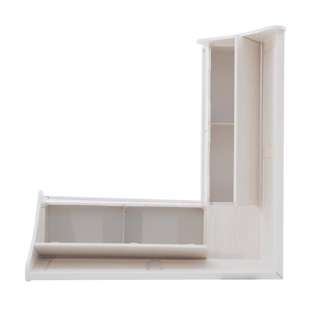 Linon Home Decor Linon Barnett White Corner Breakfast Nook 37.38 in. Tall THD02677