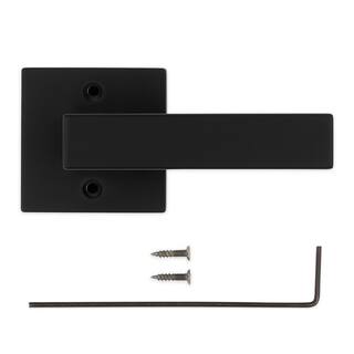 Kwikset Singapore Square Matte Black Half-Dummy Door Lever with Microban 788SAL514SQT