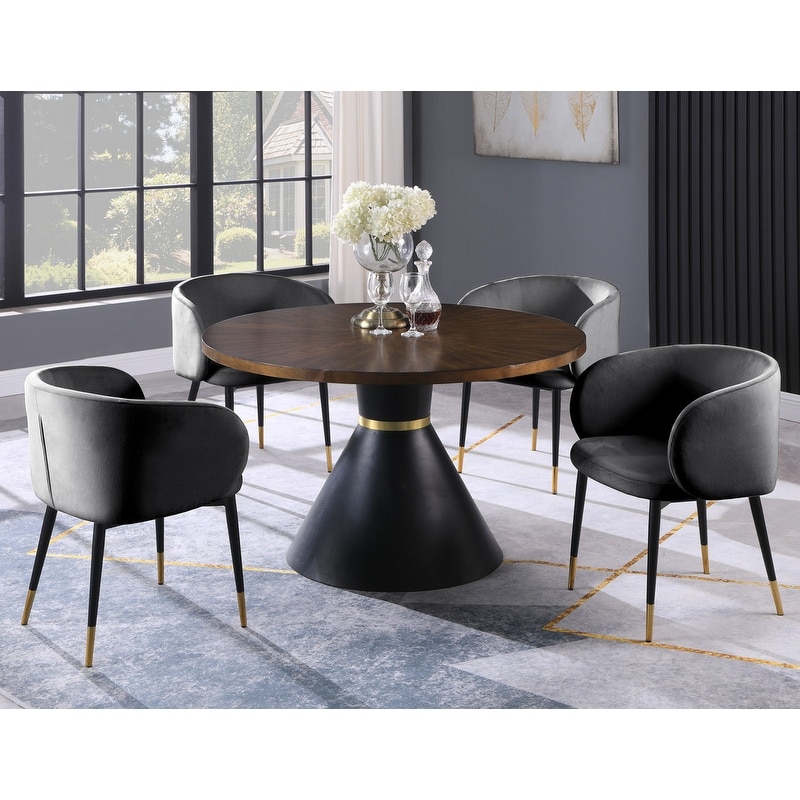 Best Master Furniture 5 Piece Round Oak Dining Set