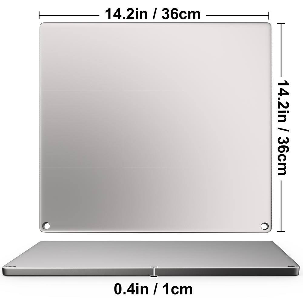 VEVOR Steel Pizza Plate 14 in. x 14 in. x 0.4 in. High-Performance Square Pizza Pan with Wheel Cutter for Grill Silver PSGBBZK3636CM7K4KV0