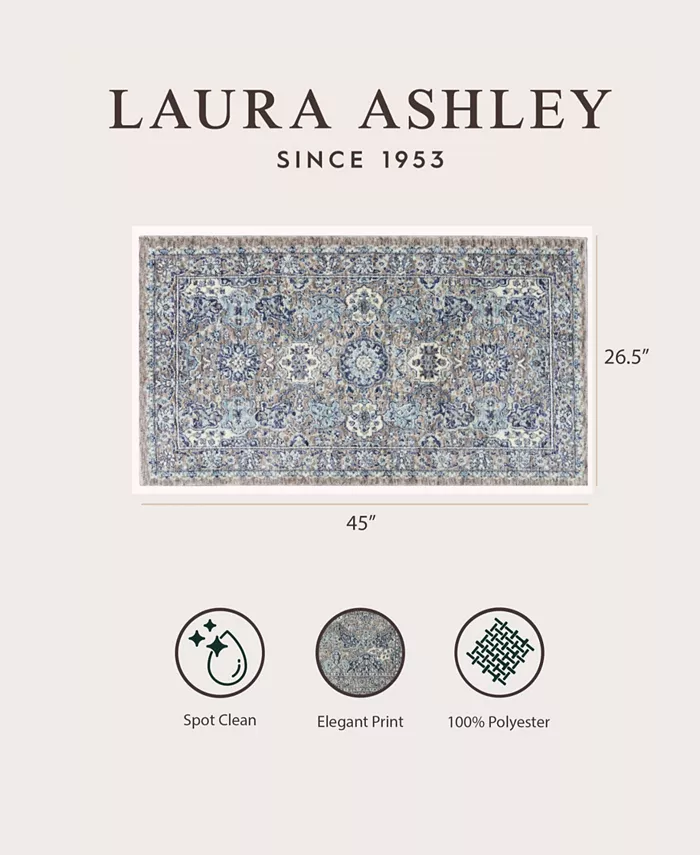 Laura Ashley Jahni Turkish Mystic Chenille Accent Rug 26.5 x 45