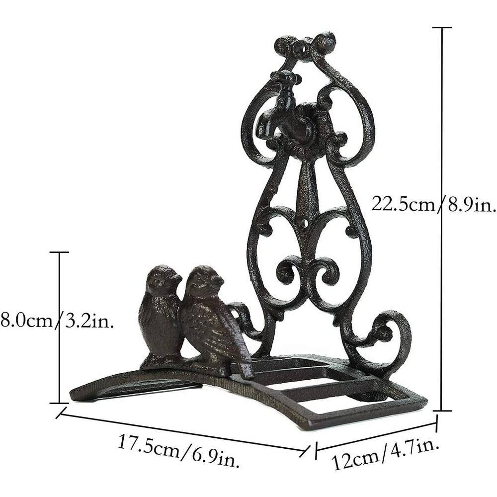 Cubilan Heavy Duty Cast Iron Garden Hose Holder - Water Hose Hanger Wall Mounted - Decorative Indoor Outdoor Hose Rack B07BBK8BQF