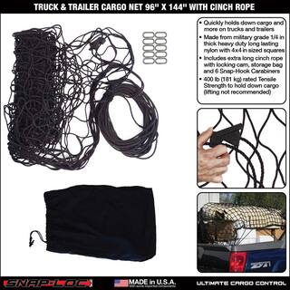 SNAP-LOC 400 lbs. Capacity 96 in. x 144 in. Military Cargo Net SLAMCN96144