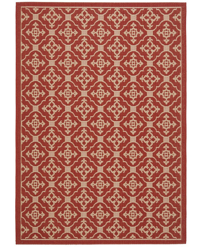 Safavieh Courtyard CY6564 Red and Creme 6'7 x 9'6 Outdoor Area Rug