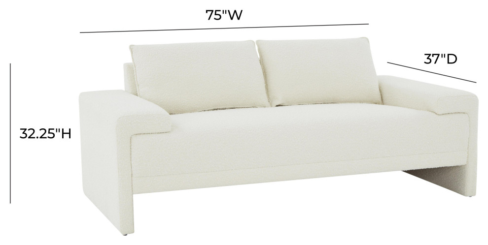 Maeve Cream Boucle Loveseat   Transitional   Loveseats   by First of a Kind USA Inc  Houzz